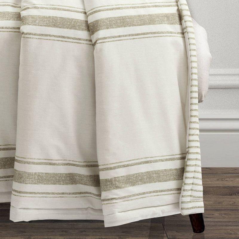 50"x60" Farmhouse Striped Throw Blanket Neutral - Lush Décor