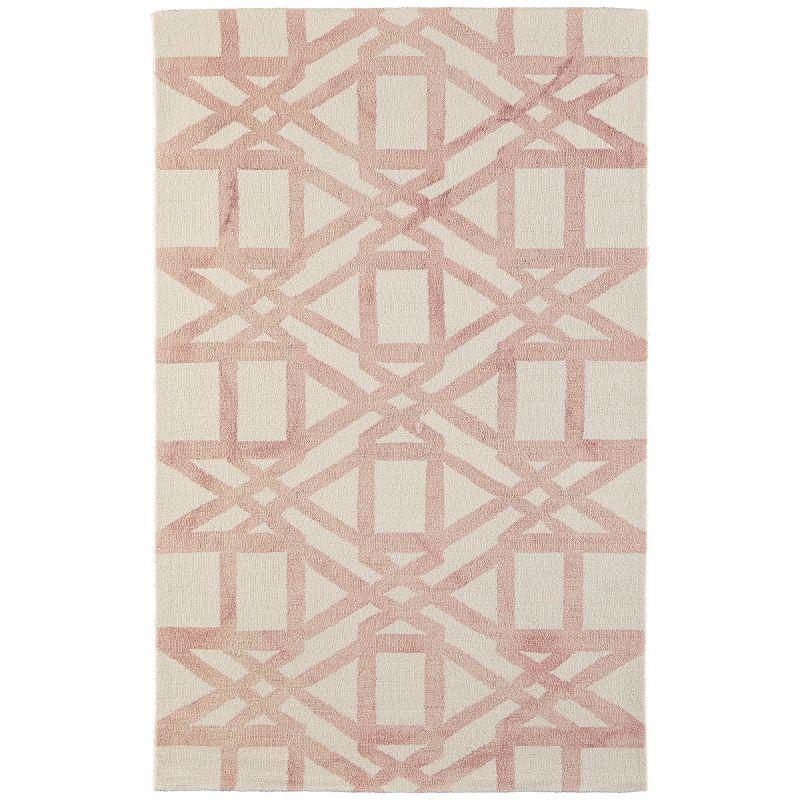 Artisanal Ivory Geometric Wool 24" Rectangular Rug