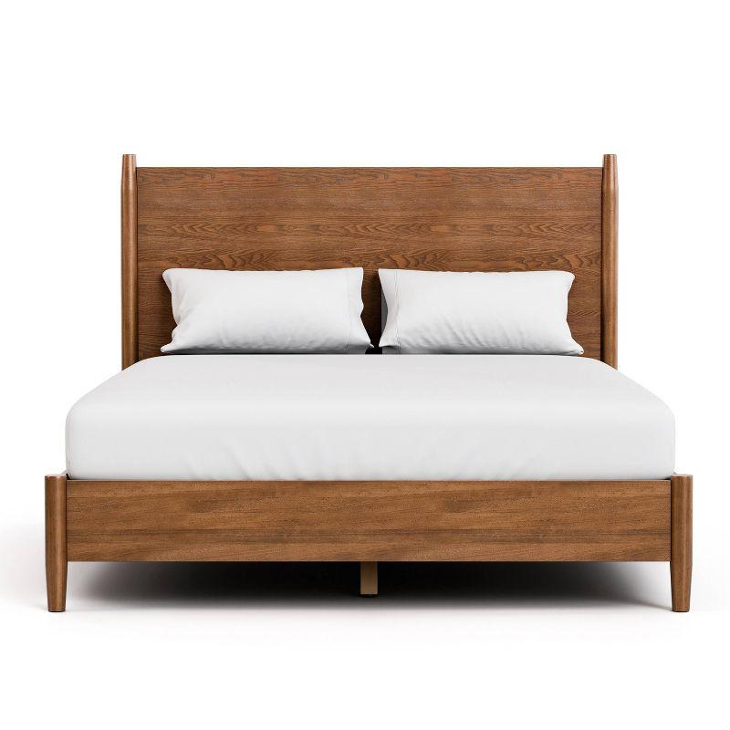 HOMES: Inside + Out 3pc Queen Neovesi Platform Bedroom Set Boho with 2 Nightstands Oak