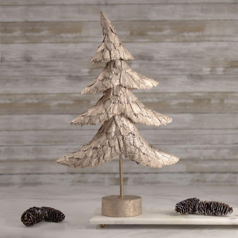 Elegant Whimsical 18" Bronze Layered Tree with Wooden Base