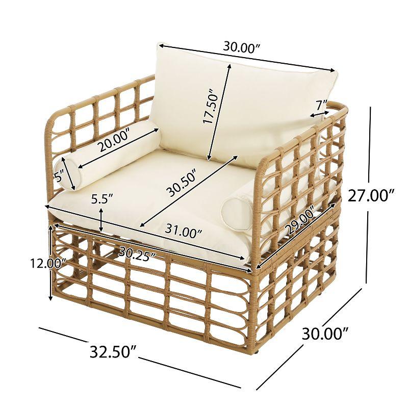 Christopher Knight Home Itania Outdoor Rattan Club Chair with Cushion