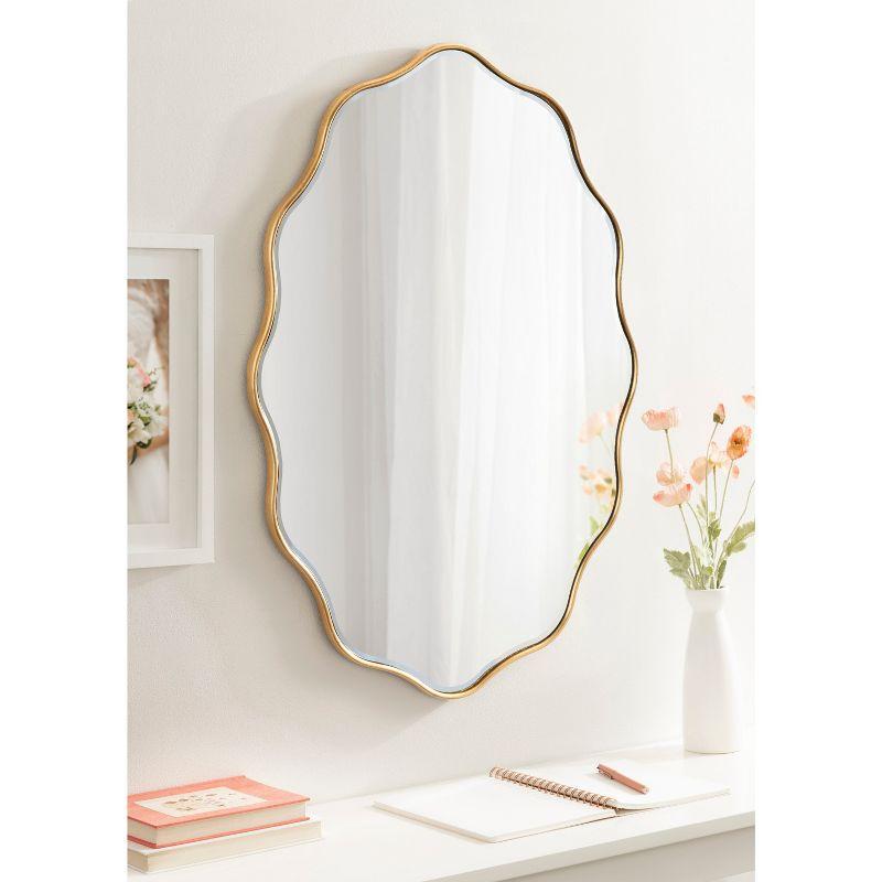 Viona Oval Gold Scalloped Wall Mirror