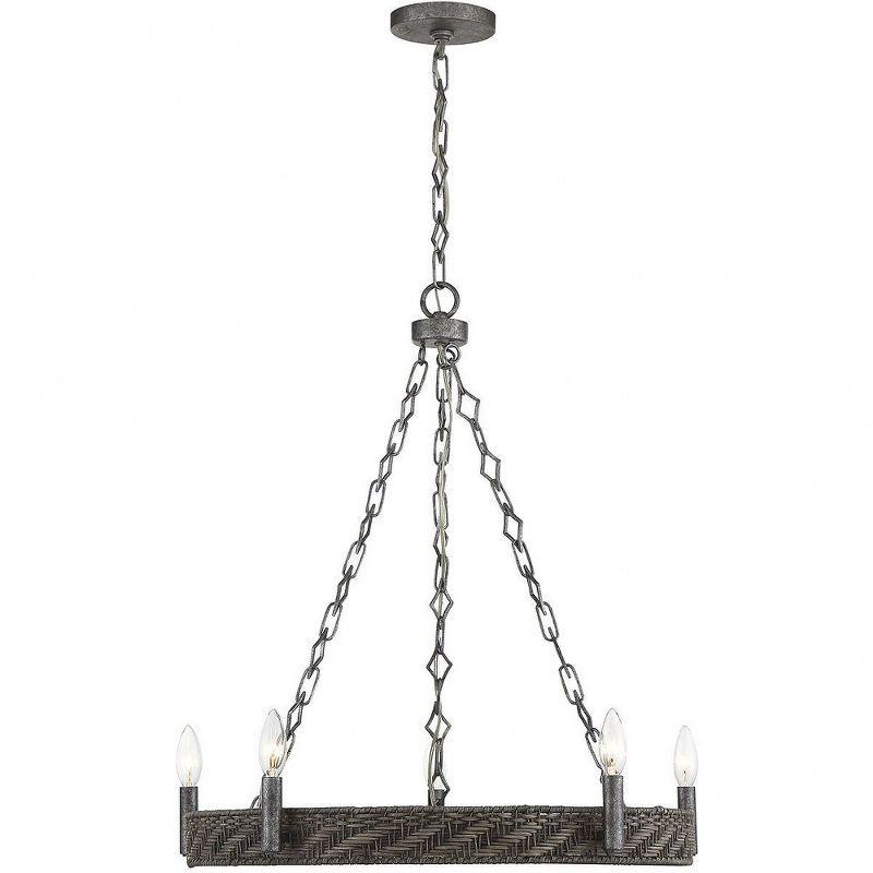 Savoy House Tripoli 5 - Light Chandelier in  Mottled Zinc/Gray Rattan