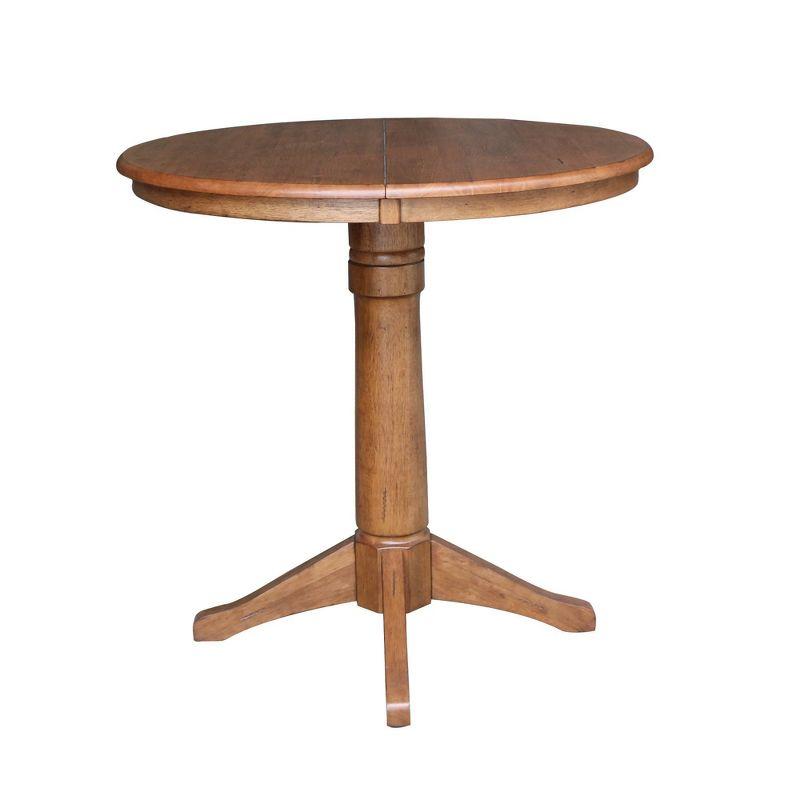 Eco-Friendly Round Oak Pedestal Table with Extendable Leaf