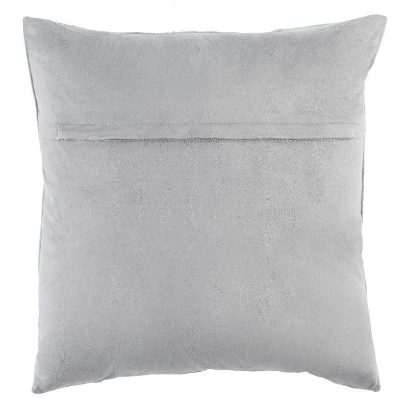 Gray and Silver 20" Square Cowhide Throw Pillow