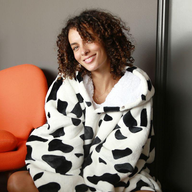Catalonia Full Body Blanket Hoodie Sweatshirt, Extra Long Oversized Comfortable Sherpa Lounging Pullover