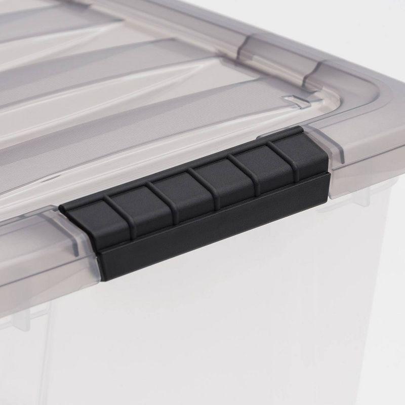 32 Quart Clear Stackable Plastic Storage Bin with Lid