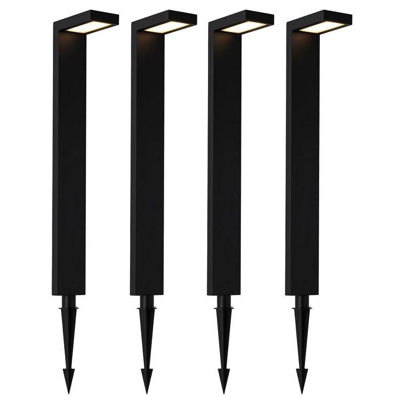 C Cattleya Low Voltage Black Aluminum Led Outdoor Landscape Path Lights (4-pack) (Set of 4)