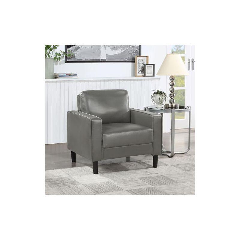 Coaster Ruth Upholstered Track Arm Faux Leather Accent Chair Grey