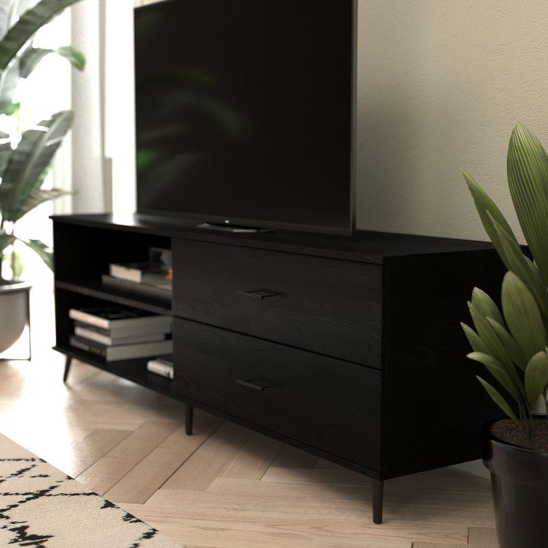 Flash Furniture Nelson 65" Mid Century Modern TV Stand for up to 60" TV's with Adjustable Shelf and Storage Drawers