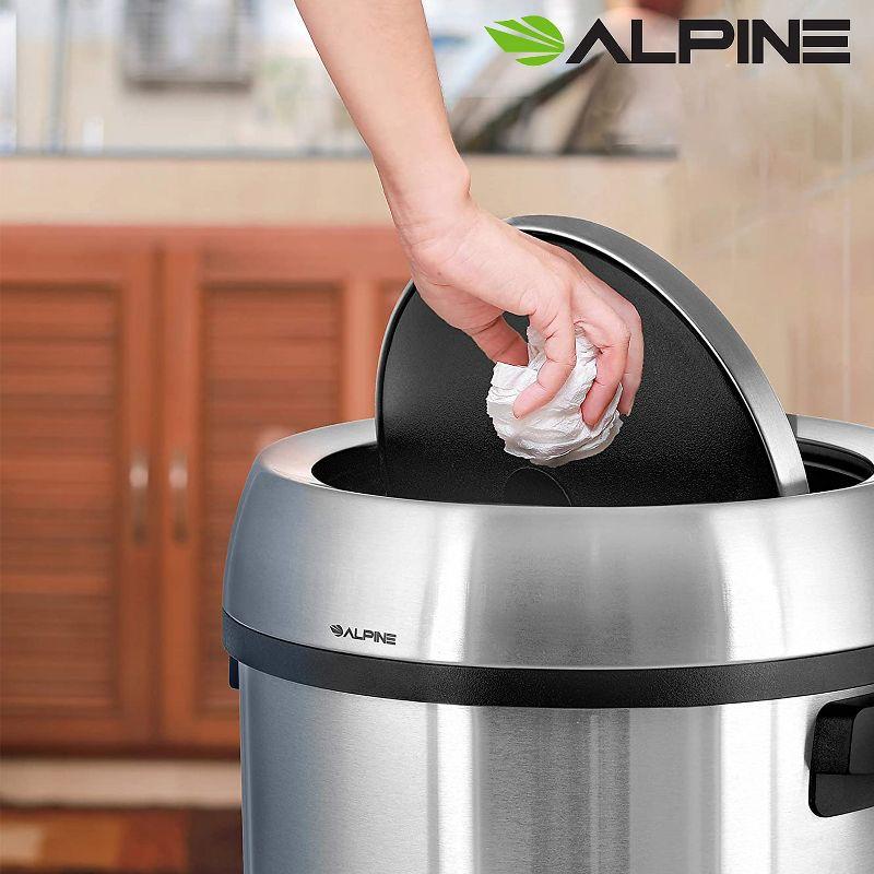 Stainless Steel Swing Top Trash Can - 17 Gallons