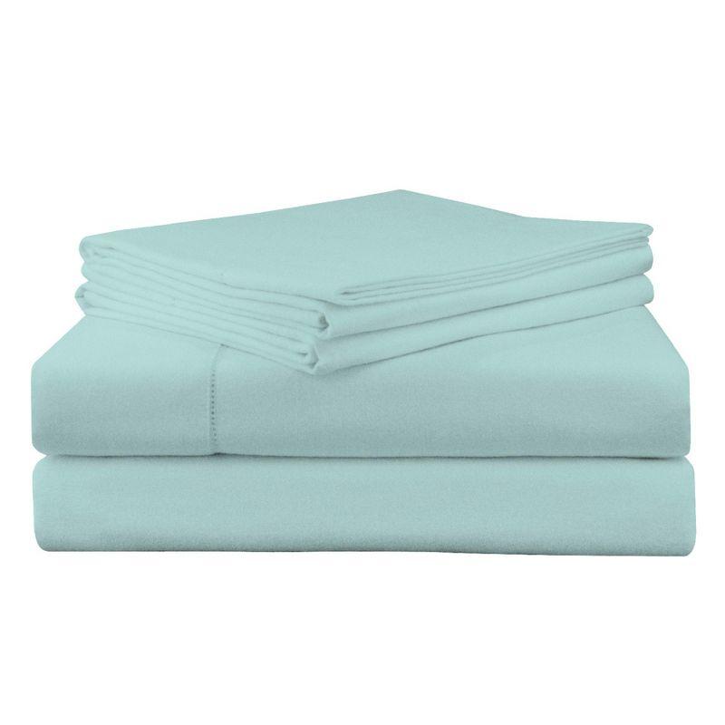 Pointehaven Superior Weight 175 GSM 100% Cotton Printed or Solid Flannel Deep Pocket Sheet Set