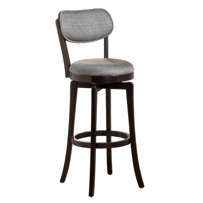 31" Sloan Swivel Barstool Black/Gray - Hillsdale Furniture: Upholstered, Matte Finish, Wood Legs, Foam Padded