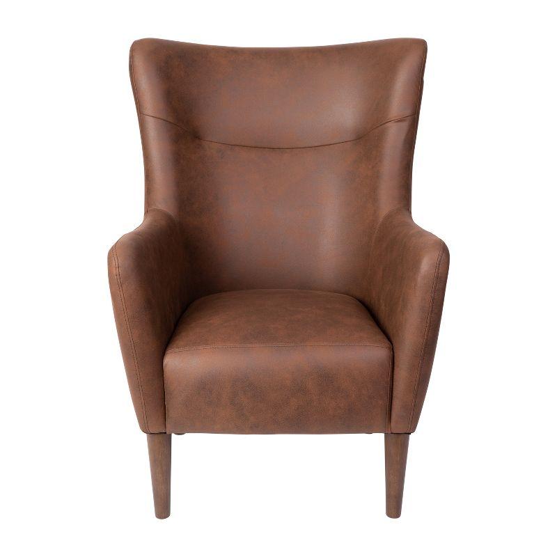 Flash Furniture Connor Traditional Wingback Accent Chair, Commercial Grade Faux Leather Upholstery and Wooden Frame and Legs