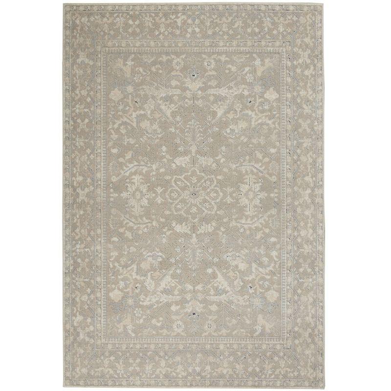 Ivory Rectangular Synthetic Easy Care 4' x 6' Area Rug