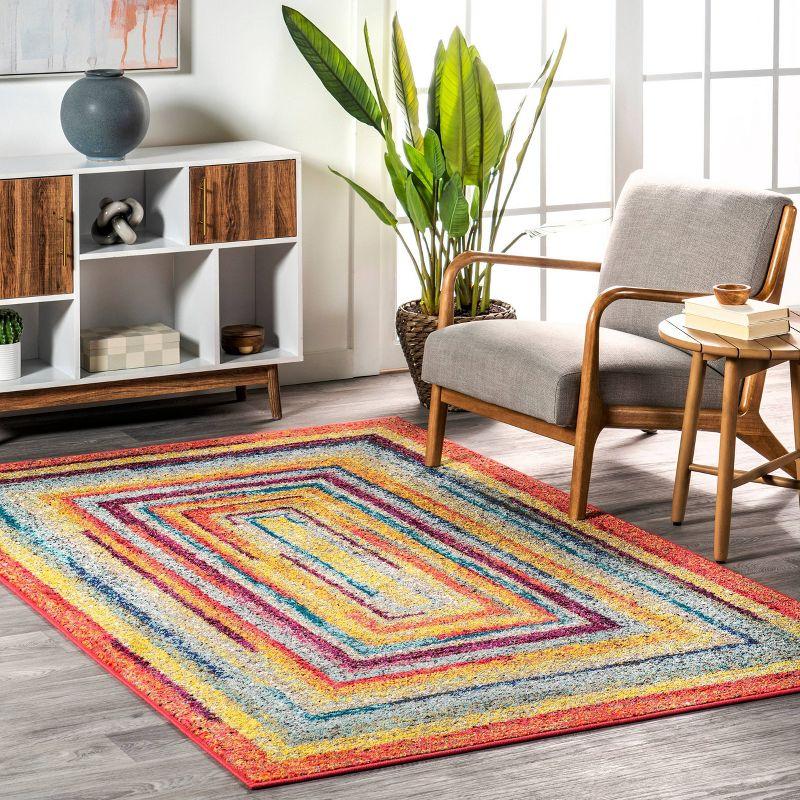 Hargis Labyrinth Abstract Multi 3' x 5' Synthetic Area Rug