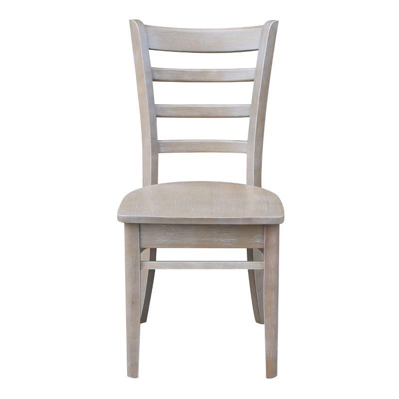 Washed Gray Taupe Ladderback High Wood Side Chair