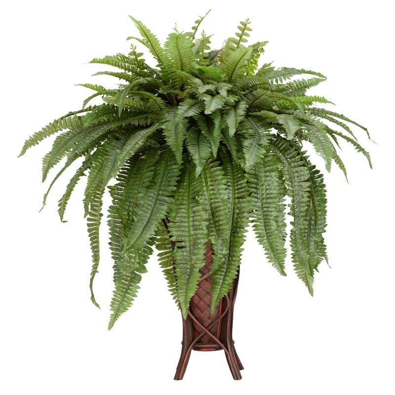 Emerald Cascade 48" Outdoor Silk Fern in Elegant Vase