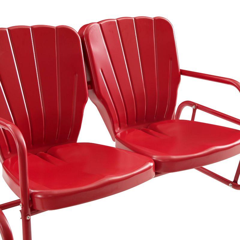 Ridgeland Outdoor Metal Loveseat Glider - Red - Crosley