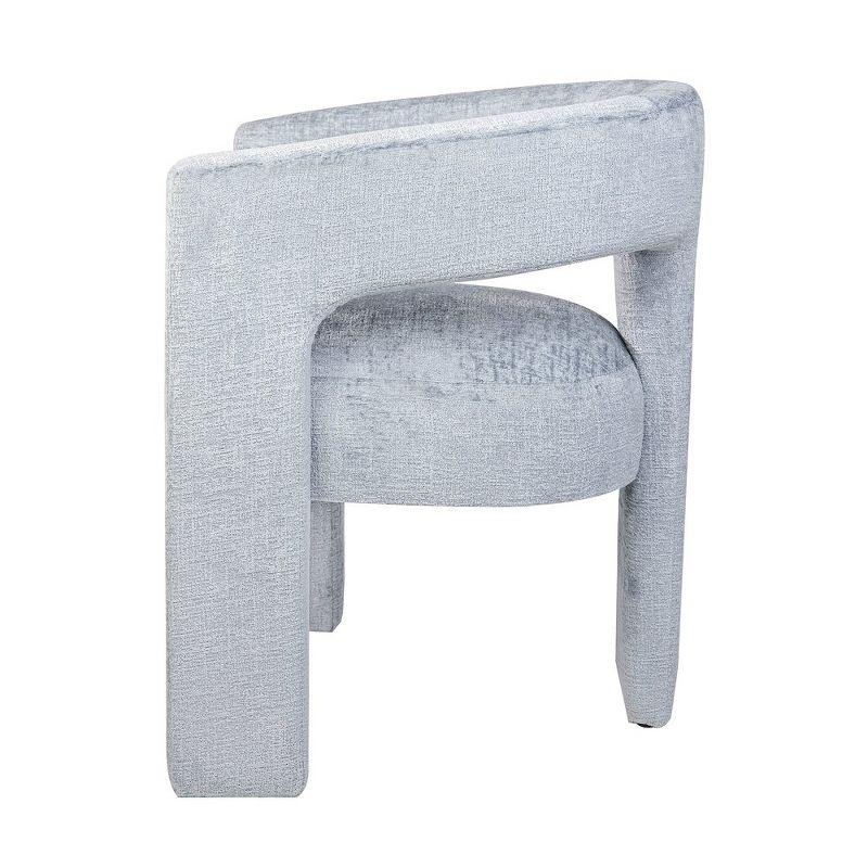 Jofran,Gwen Modern Luxury Jacquard Fabric Upholstered Sculpture Armchair- Blue Color