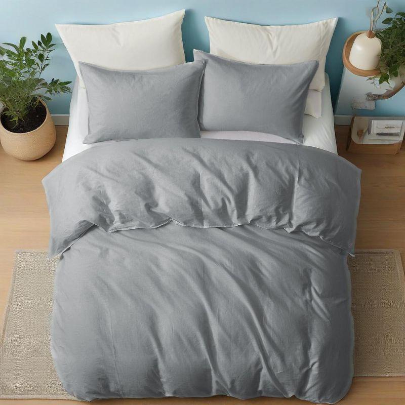 Peace Nest Linen and Cotton Duvet Cover with Pillowcase
