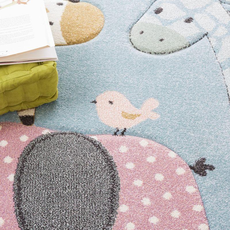 Carousel Kids  CRK120 Loomed Indoor Area Rug - Blue - 5'3"x5'3" - Safavieh