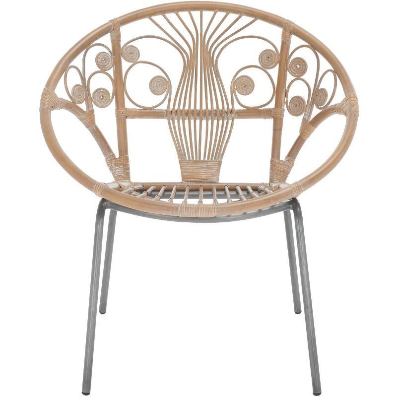 Carlson Accent Chair - WIK6505A - Grey White Wash/Black - Safavieh