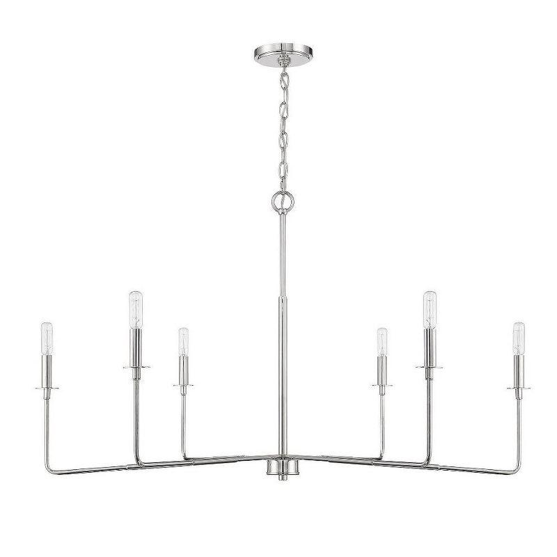 Salerno Matte Black Rustic 6-Light Chandelier (42" W x 25" H)