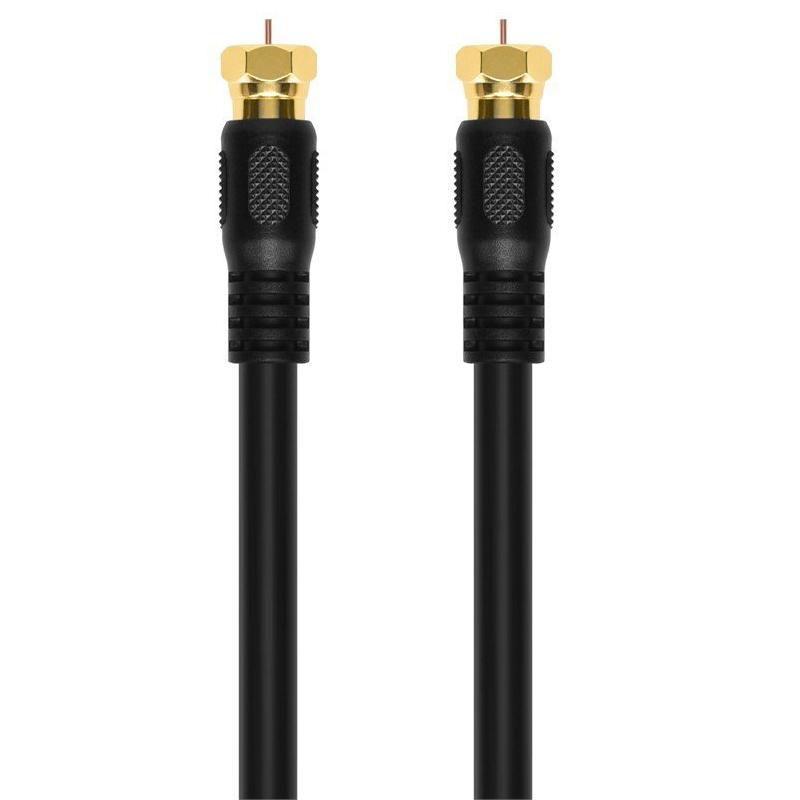 Monoprice Video Cable - 12 Feet - Black | RG6 Quad Shield CL2 Coaxial Cable with F Type Connector