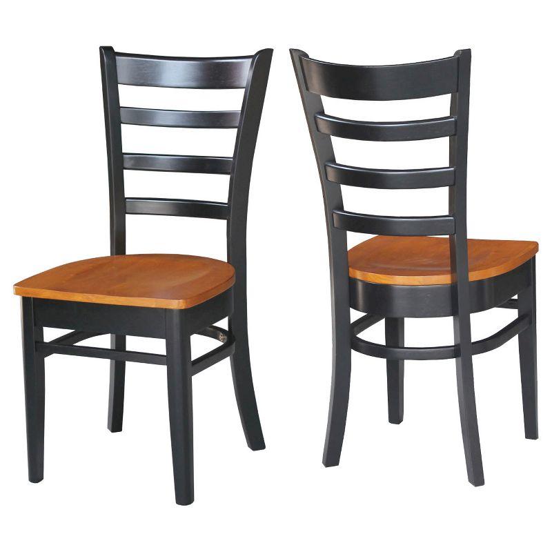 Black and Cherry Ladderback Wood Side Chair Set