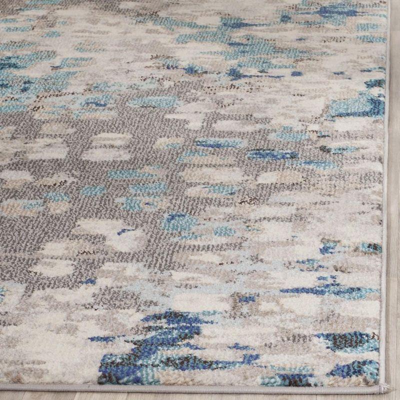 Monaco Abstract Gray Hand-Knotted Easy Care 4' x 5'7" Area Rug