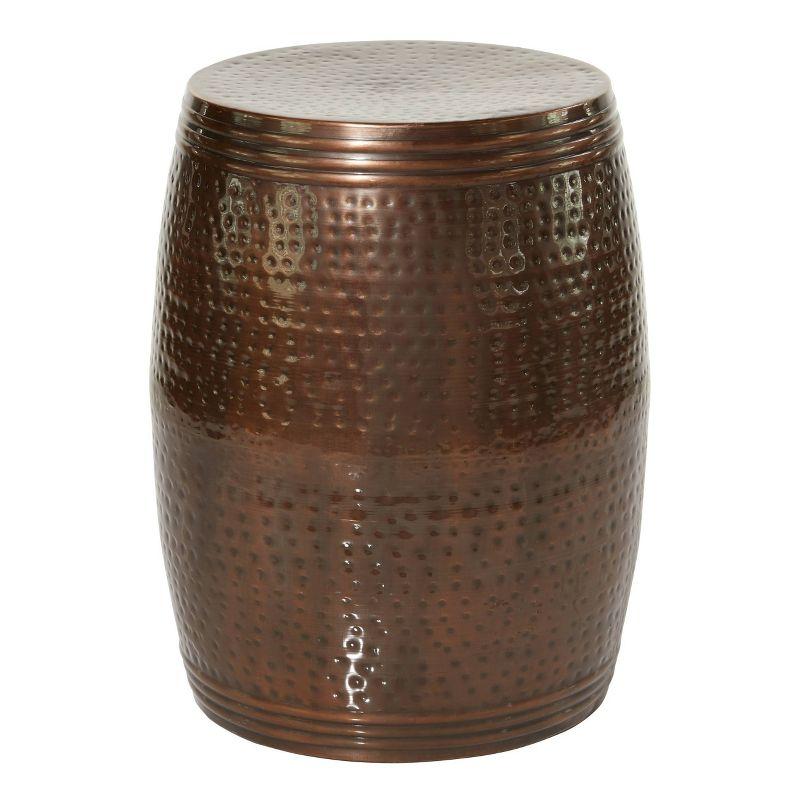 Metal Drum Accent Table Bronze - Olivia & May