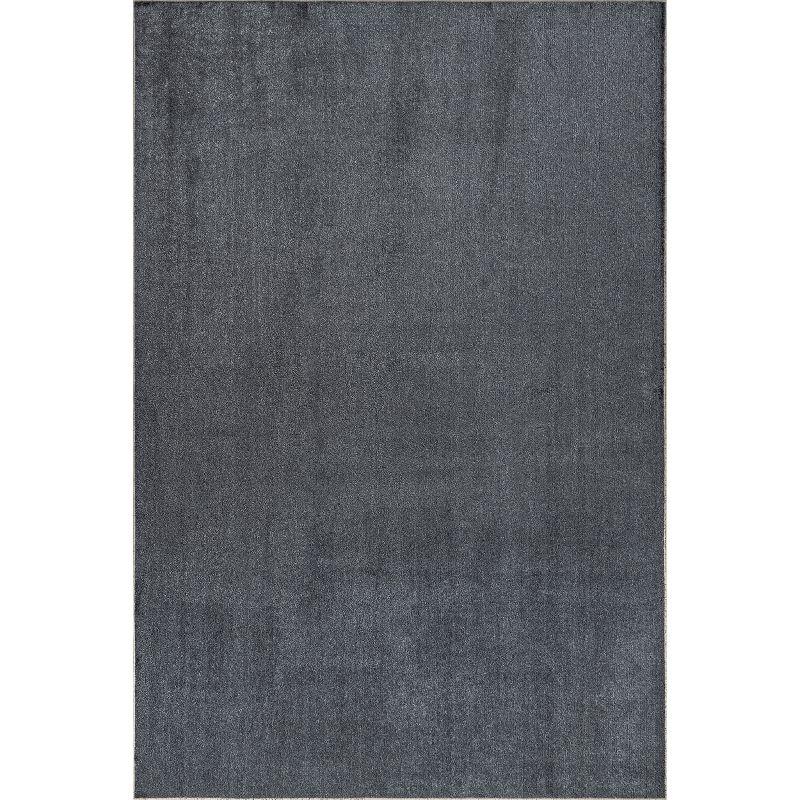 Gray Solid Machine Washable Rectangular Area Rug