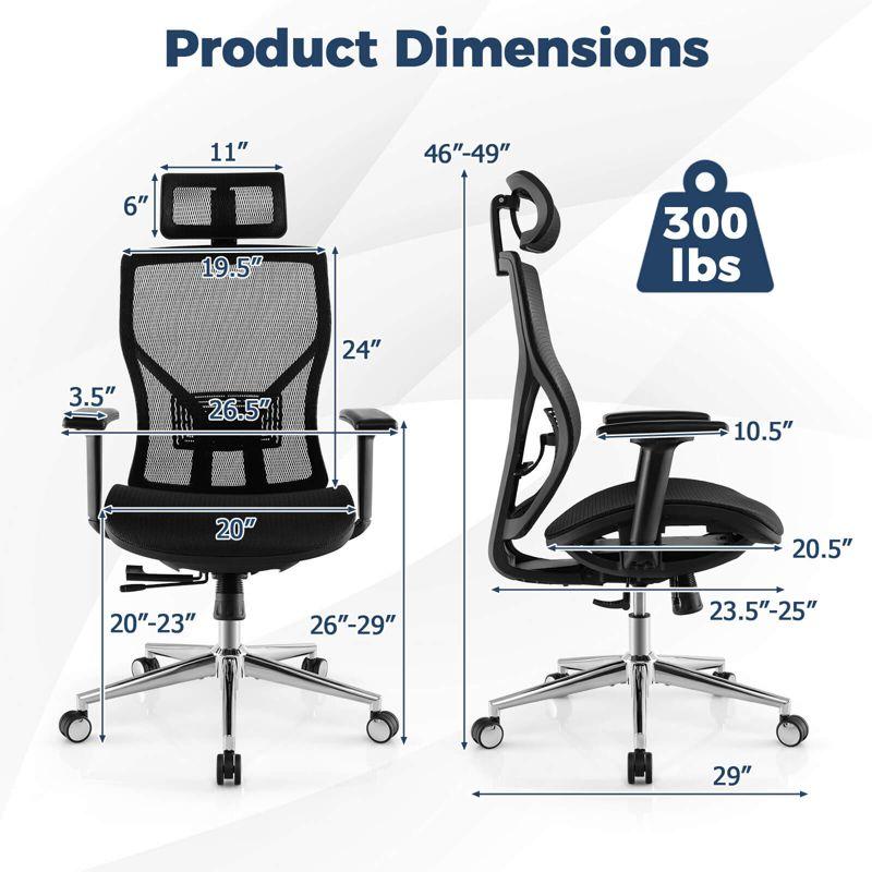 Costway Ergonomic Office Chair High-Back Mesh Chair w/Adjustable Lumbar Support