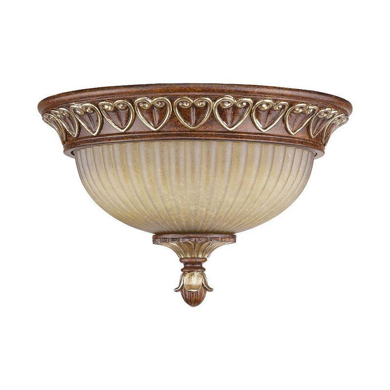 Livex Lighting Villa Verona 2 - Light Flush Mount in  Verona Bronze/Aged Gold Leaf