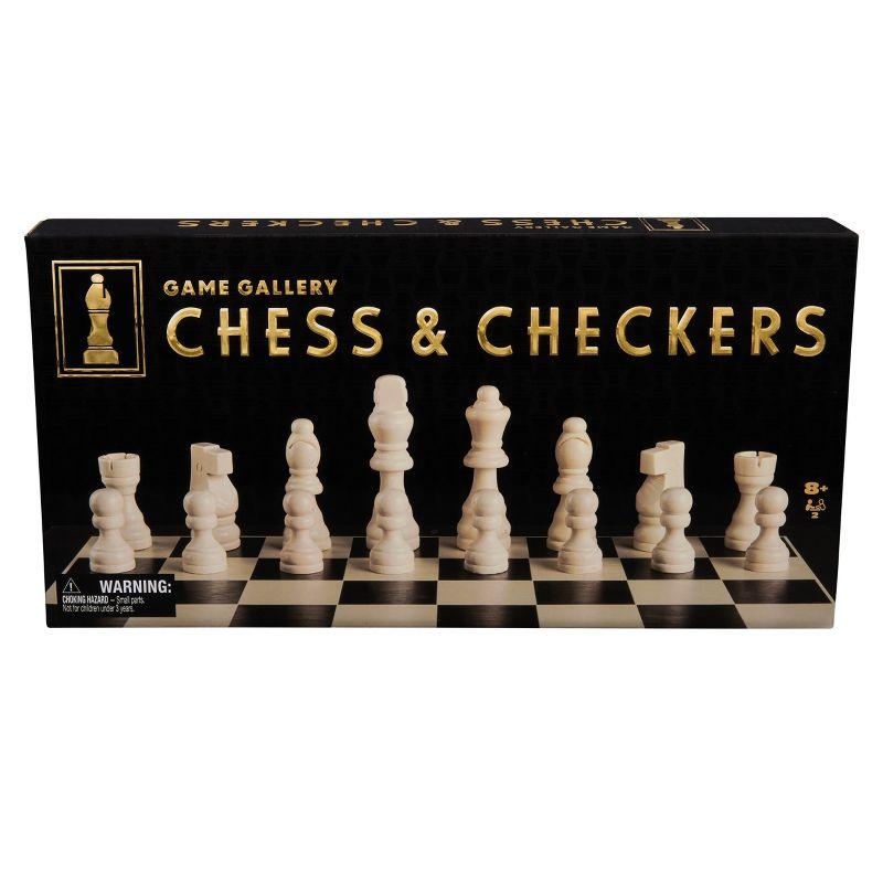 Game Gallery Wood Chess & Checkers Set