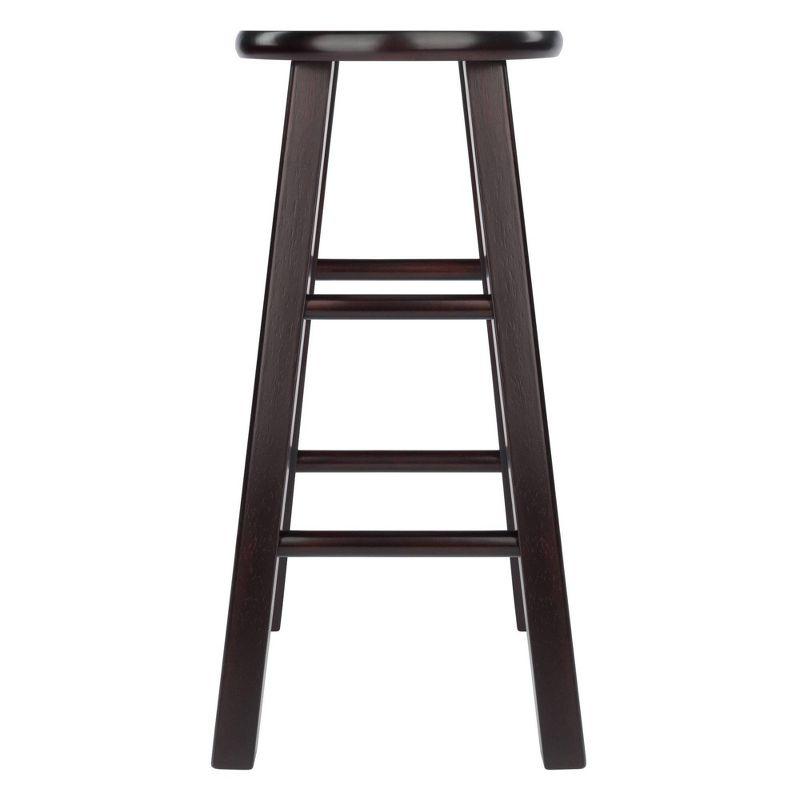 Espresso Solid Wood 24" Counter Height Barstools, Set of 2