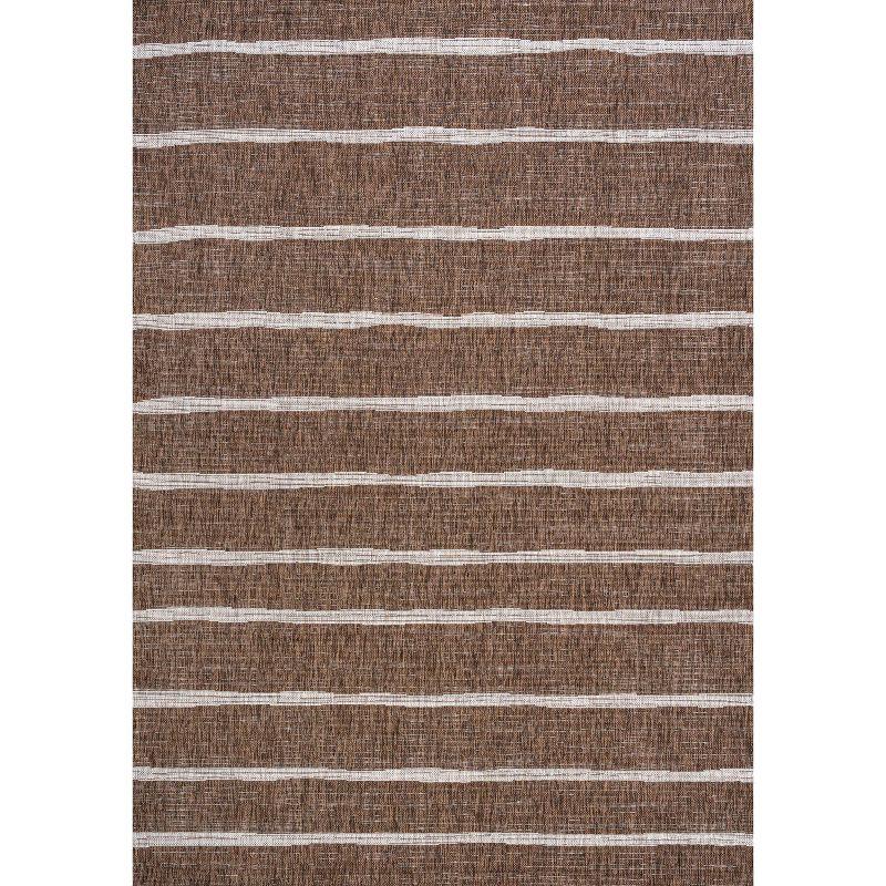 3'x5' Colonia Berber Stripe Indoor/Outdoor Area Rug, Brown/Beige - JONATHAN Y