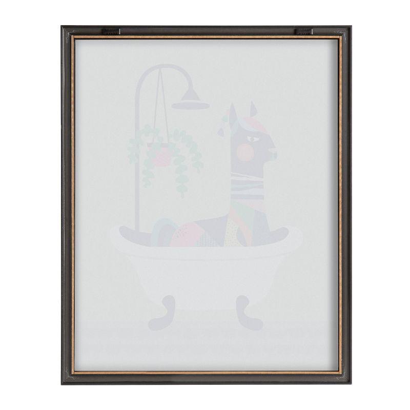 Mid Century Modern Llama in Tub Framed Glass Art