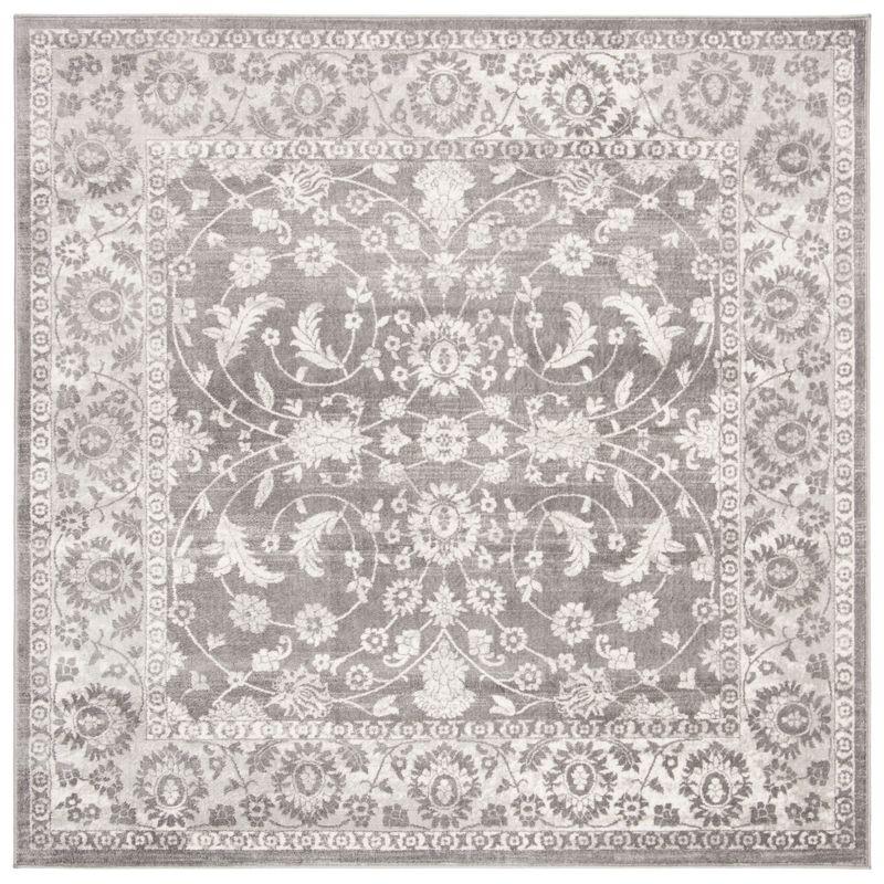 Brentwood BNT844 Power Loomed Area Rug - Cream/Grey - 3' X 3' Square - Safavieh.