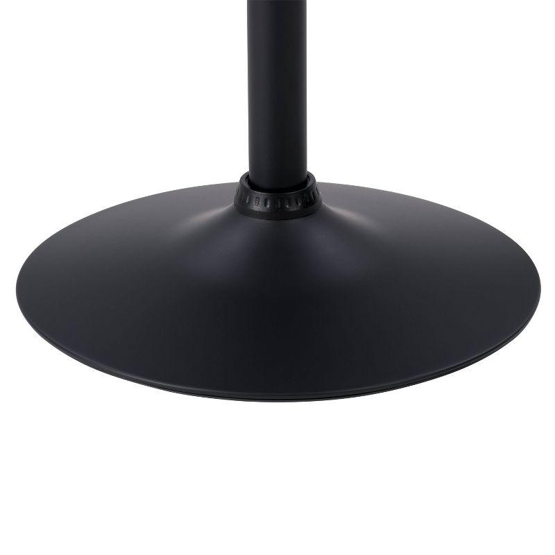 Round Adjustable Pedestal Dining Table Dark Black - CorLiving: Modern, Space-Saving, Bar-Level Option