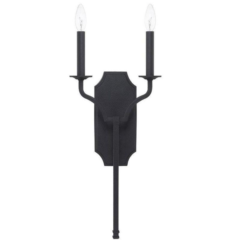 Ravenwood Black Iron Dual Candle Wall Sconce