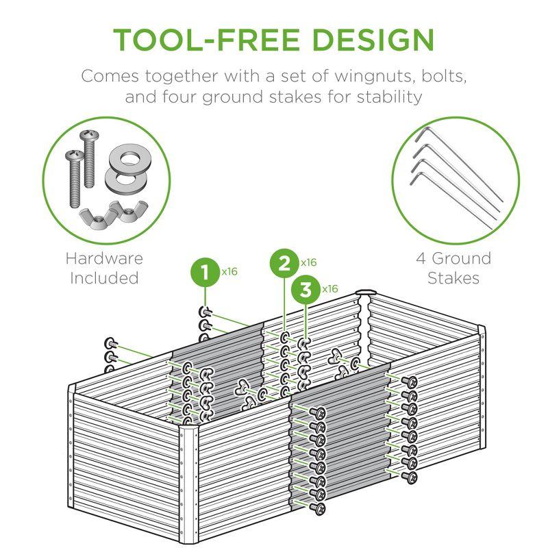 Best Choice Products 4x2x2ft Outdoor Metal Raised Garden Bed, Planter Box for Vegetables, Flowers, Herbs - Sage Green