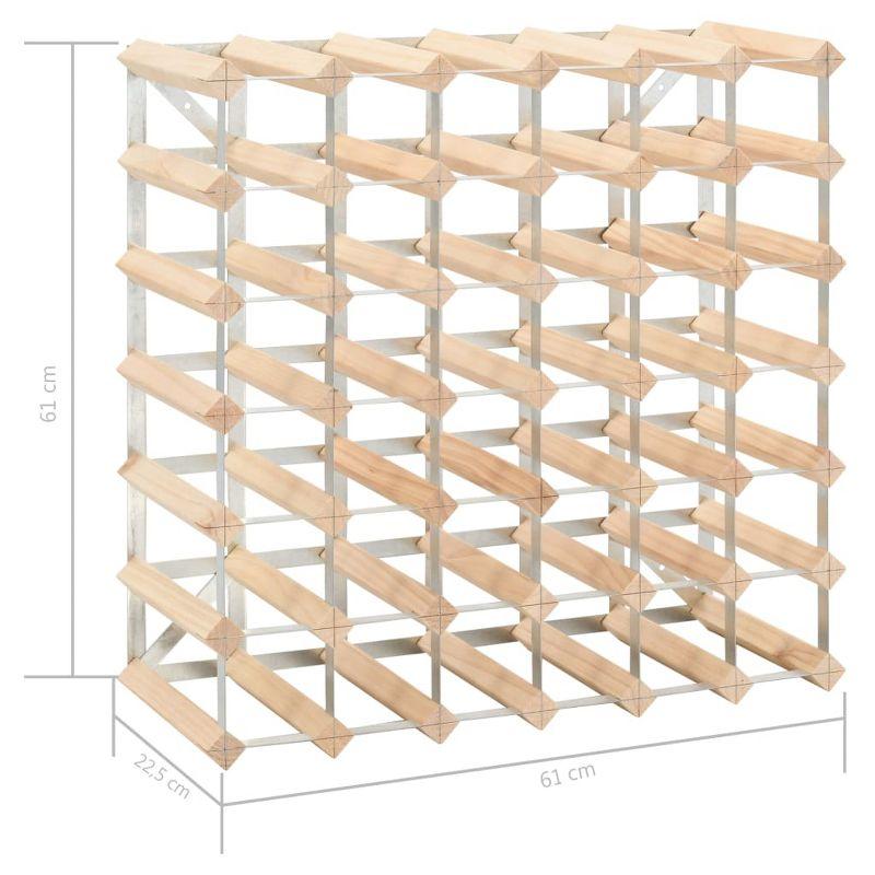 Beige Pinewood and Steel 42-Bottle Wine Rack