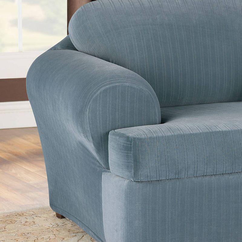 Sure Fit Stretch Pinstripe T-Cushion Armchair Slipcover