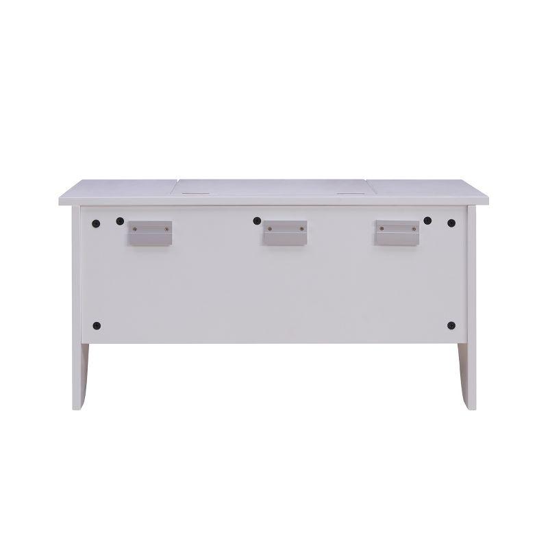 Wall Mount Ledge With Vanity Mirror - Transitional Style - White - SEI