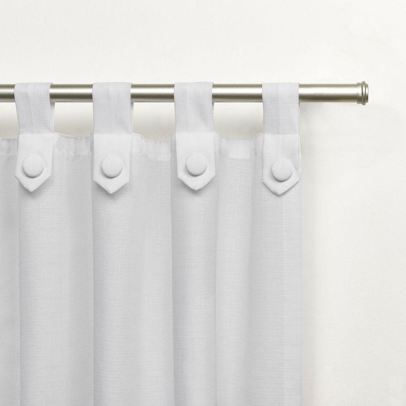 Set of 2 Loha Linen Braided Tab Top Window Curtain Panel - Exclusive Home