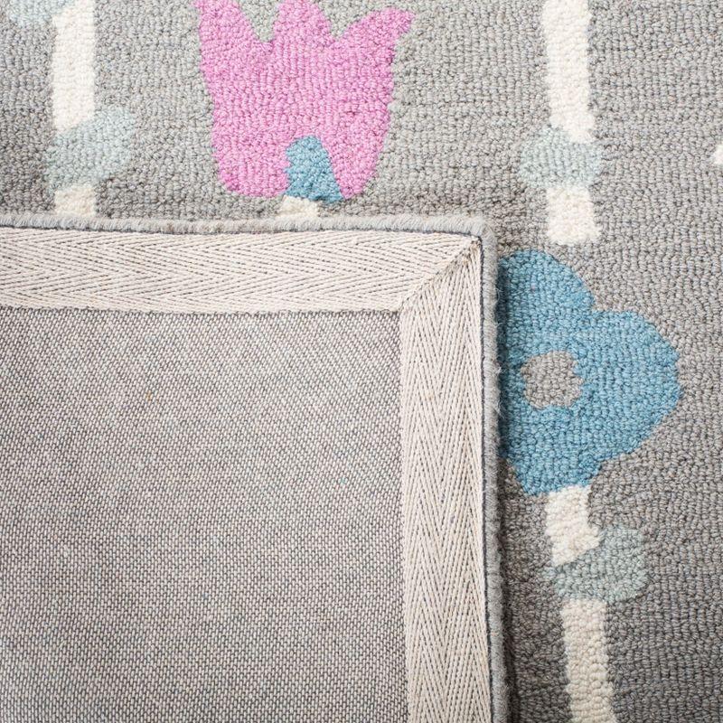 Safavieh Kids Floral SFK918 Hand Tufted Indoor Accent Rug - Grey/Pink - 3'x5' - Safavieh