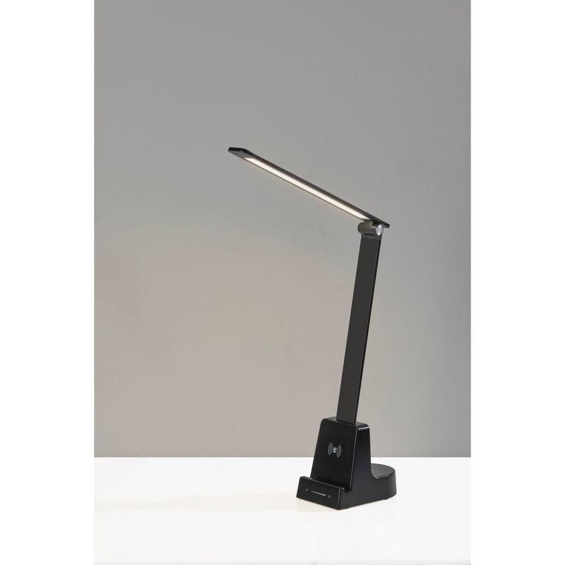 Matte Black Adjustable LED Desk Lamp with Wireless Charging