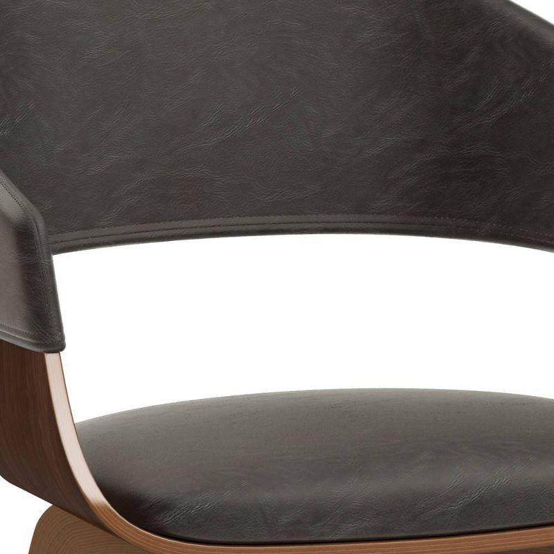 Simpli Home Lowell Bentwood Upholstered Dining Chair with Curved Backrest in Mid-Century Modern Style